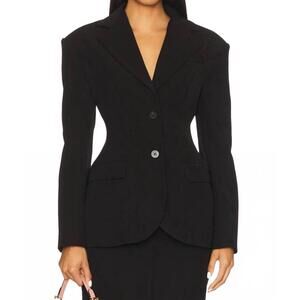 NEW LINE AND DOT ida hourglass blazer in black